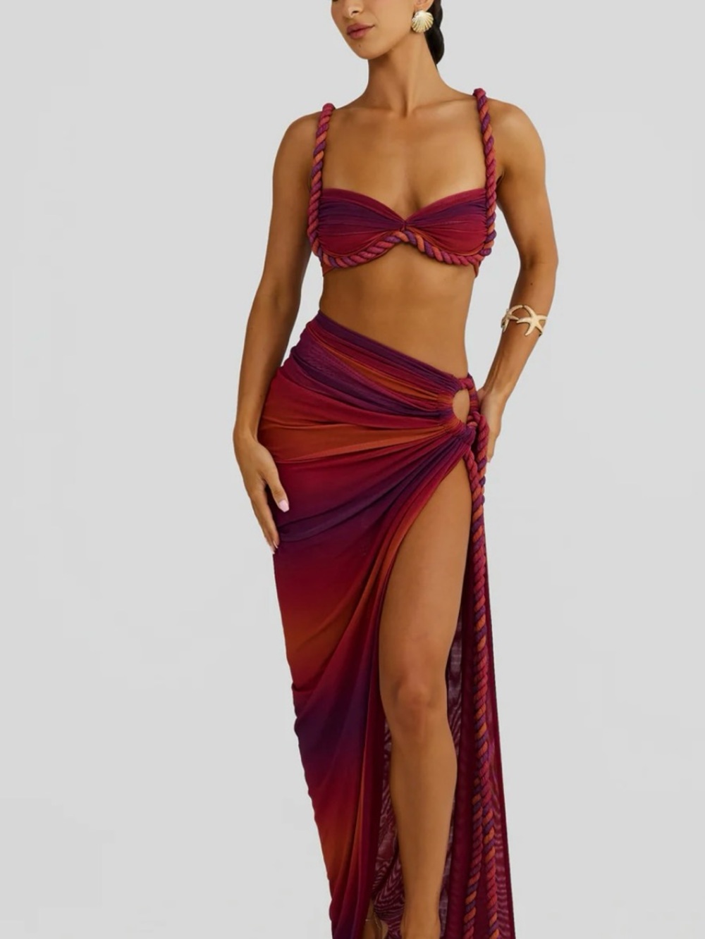 Melani the Label Ombré Saira Skirt and Ahria Twist Bandeau Top Set